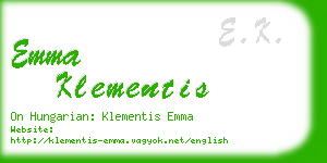 emma klementis business card